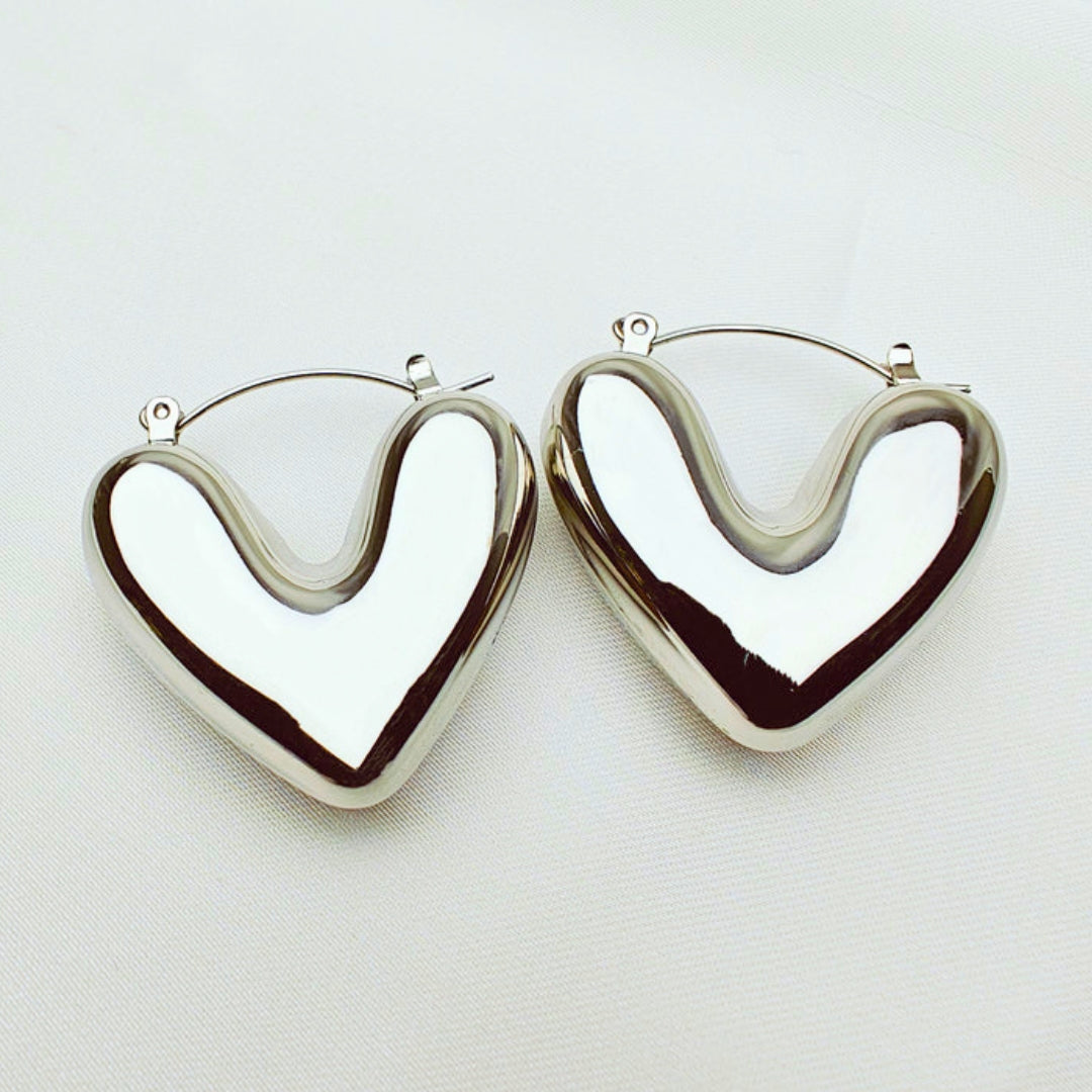 Pendientes Corazón/ Chapado en Oro 18K